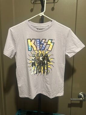 Kiss Kids Lavender Graphic Tee with Multicolor Band Logo